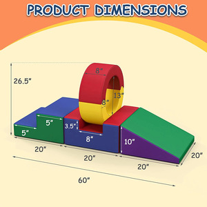 Structure de jeu d'escalade intérieure pour la petite enfance, en mousse EVA, forme géométrique, unisexe, jouet d'intégration sensorielle pour tout-petits - Product Image 2