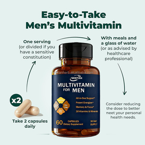 Cápsulas de Multivitaminas para Homens Vegetarianas com Biotina para Cabelo e Beleza Orgânica, Cápsulas de Vitamina para Homens com Energia Aumentada - Product Image 2