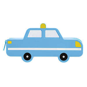 Nouvelle trousse à crayons en silicone en forme de voiture de police de dessin animé, sac à stylos portable pour véhicule, fournitures scolaires pour enfants, vente en gros - Product Image 4