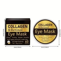 Patchs de Gel Hydratants pour le Contour des Yeux à l'Essence de Collagène Hydrolysé et d'Hyaluronate de Sodium - Masque Contour des Yeux au Rétinol pour Cernes et Rides