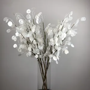 Y-H099 Großhandel dekorative Kunststoff Lunaria Annua Stiel Blume künstliche Eukalyptus Blumen für Home Wedding Decor