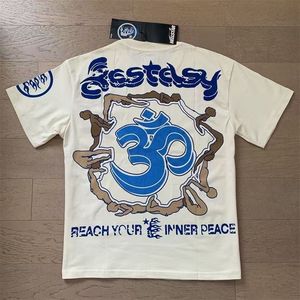 เสื้อยืดลำลองแขนสั้นพิมพ์ลายการ์ตูนผ้าฝ้ายแท้ Hell Star สำหรับแฟชั่นไฮสตรีท ทรงหลวมใส่ได้ทั้งผู้ชายและผู้หญิง - Product Image 2