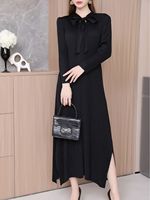Robe de soirée ample plissée Miyake 2023 grande taille avec bords ondulés, imprimé numérique, boutons et pompons, idéale pour les fêtes de Pâques