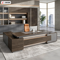 Meubles de bureau JIUSHUN, bureau de direction, bureau de patron, bureau de luxe en forme de L pour le bureau