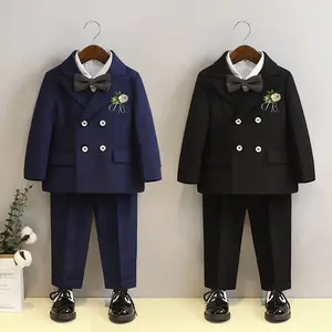 2023 Latest Children Spring Autumn Blazer Gown Flower Boys Wedding Dresses Kids Performance Stage Gentleman Suits For Boys