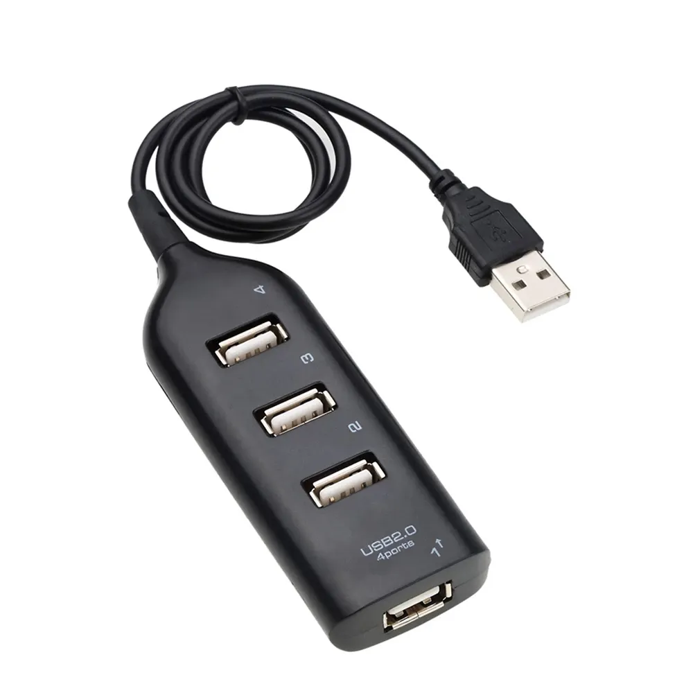 High Speed USB 2.0 Hub Adapter Mini 4 Port Splitter For PC Laptop Notebook Receiver Computer Peripherals Accessories
