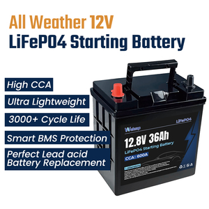 แบตเตอรี่สตาร์ท 600CCA LiFePO4 12V 36Ah - น้ำหนักเบาขึ้นกว่าแบตเตอรี่ตะกั่ว-กรด 50% ไม่ต้องบำรุงรักษา รับประกัน 3 ปี - Product Image 1