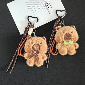 QYS Lindo Llavero de Peluche de Capibara, Animal de Peluche de Delfín, Colgante Suave para Mochila, Adorno para Bolso, Premio de Máquina de Garras - Product Image 2