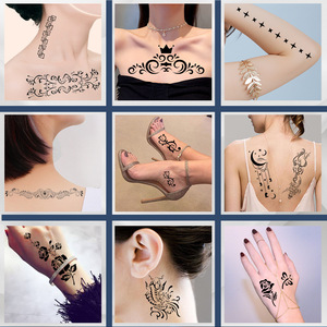 Hollow Henna Temporary <b>Tattoo</b> Stencil Creative Body Art Sticker Waterproof <b>Paper</b> Decal for Wholesale Party Professional Use - Product Image 2