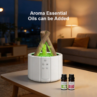 Mini humidificateur à ultrasons domestique facile Diffuseur d'arômes à atomisation de flamme d'huile essentielle Diffuseur de parfum USB télécommandé