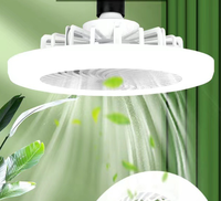 Ventilateur de chambre à coucher LED E27 télécommande étude salon lumière universelle tête de lampe dortoir plafonnier