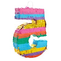Wholesale Small Number 5 Rainbow Pinata for Graduation Party Decorations Cinco De Mayo Fiesta Celebrations