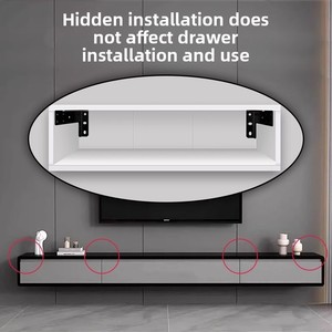 Suspended TV Cabinet Heavy-Duty Bracket Desk Support Frame Wall-Mounted <strong>Floating</strong> <strong>Shelf</strong> Hanging Cabinet <strong>Fixed</strong> Furniture Metal - Product Image 4
