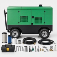 Compresseur d'air miniature à vis, alimenté en courant alternatif, refroidi par air, avec roulement et moteur, pompe à pneus portative pour vélo/moto