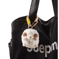 Porte-clés mignon en peluche de mouton rose, boule de fourrure d'agneau, breloque de sac, pendentif animal en peluche, accessoire de sac à main Kawaii, cadeau