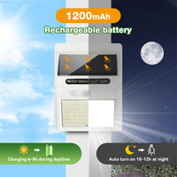 Nouvelle conception, lumière solaire murale extérieure sans fil étanche IP65 avec détecteur de mouvement, 140 LED, lumière de sécurité nocturne