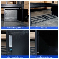 Lit superposé en métal robuste avec cadre en acier, double sur double, pour dortoir, école, appartement, avec armoire de rangement