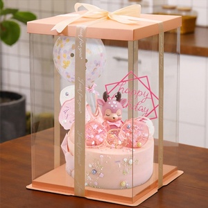 Wholesale Transparent Cake Packaging <b>Box</b> pink Transparent Cake <b>Box</b> with Window - Product Image 5