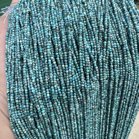 Perles en pierre naturelle turquoise de 2 mm en gros, perles en vrac pour la fabrication de bijoux, bracelets et colliers