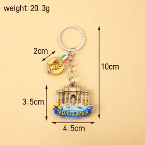 Llavero de Resina 3D con Forma Irregular Mediana, Recuerdo de <span class=keywords><strong>Viaje</strong></span> Europeo Moderno, Coliseo/Fuente de Trevi, Venta al Por Mayor - Product Image 5