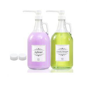 Half Gallon Glass <b>Pump</b> Dispenser Bottle, 64-Ounce Jug with <b>Pump</b> for Sauces, Syrups, Soaps and Laundry Detergent - Product Image 1