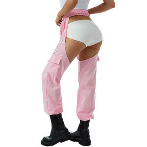 King Mcgreen Satr Sexy Buckle Bottomless Pants Hollow Out See Through <strong>Rave</strong> Chaps Hip Hop Rock Crotch Pants Belted Cargo <strong>Trousers</strong> - Product Image 5