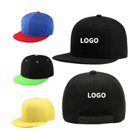 Low Moq Promotionele Custom Flat Brim Baseball Snapback Caps Voor Mannen Effen Kleur Sport Hiphop Stijl Kan Worden Aangepast Volgens