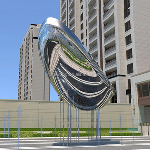 Escultura abstracta grande de acero inoxidable S030, grabado personalizado, Luna, círculo, escuela, jardín, cuadrado, paisaje de animales, ecológico - Product Image 5