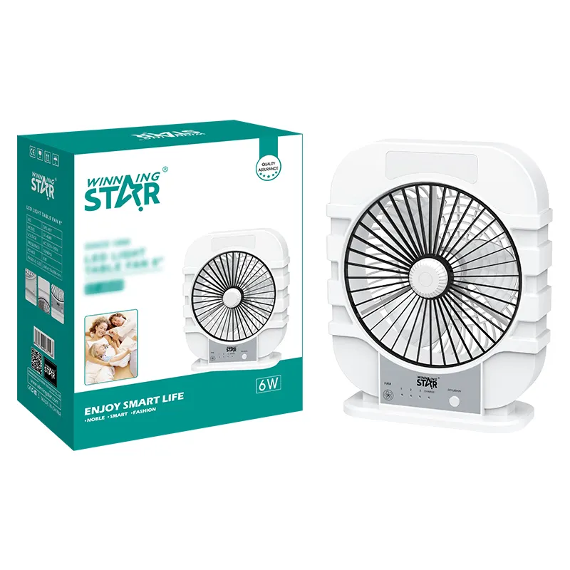 Winnende Ster 3 Snelheden 8 Bladen Cooling Tafel Fan ST-4049 Ac/Dc Usb Oplaadbare Mini Ventilator