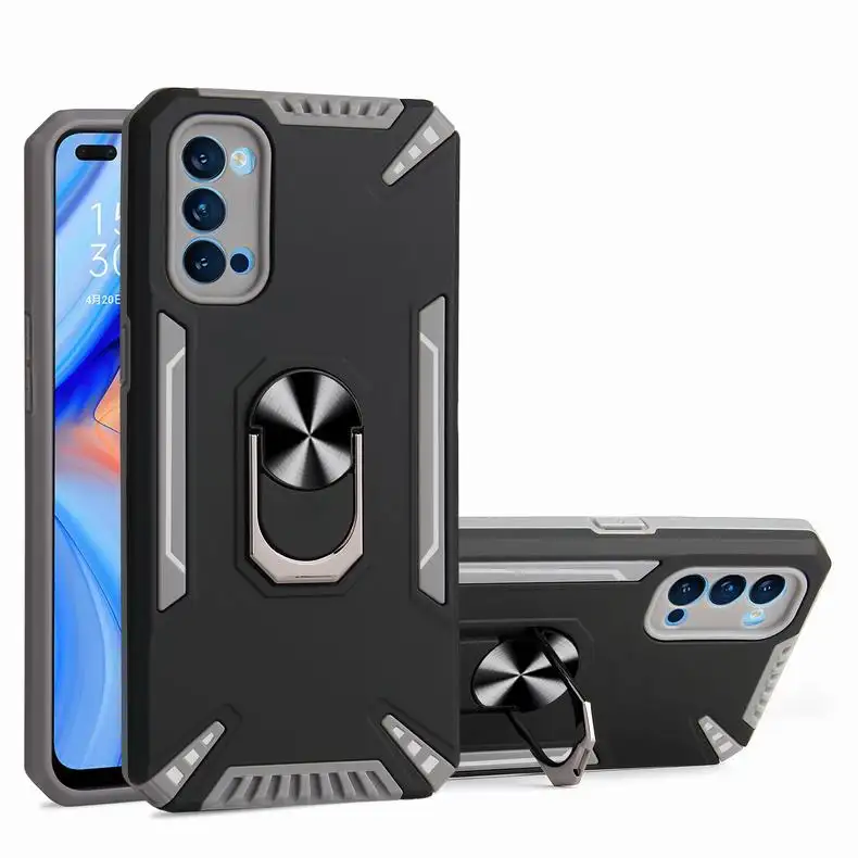 Fashionable Full Protective Phone Case With Finger Ring Back Cover For OPPO RENO 4 Realme 7i Realme C11 C15 F17 Pro A15 Case