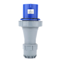 Prise d'alimentation industrielle premium 3 broches 63A à contact en laiton IP44 220-240V avec boîtier PP, connexion sécurisée mâle/femelle pour équipement
