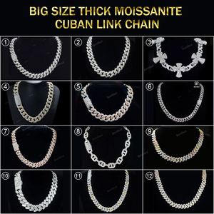 Envío rápido 18MM 18 ''VVS Moissanite collar de eslabones cubanos 925 CADENA DE moissanita de plata esterlina cadena de eslabones cubanos - Product Image 3