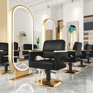 Poltrona parrucchiere ascensore ruotato in acciaio inox parrucchiera cosmetica barbiere sedia - Product Image 6