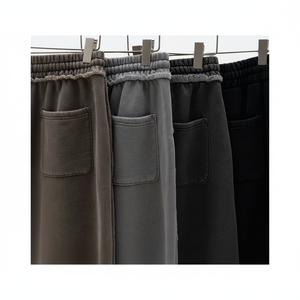 2025 automne pantalon rétro américain marque à la mode lourde, doublé polaire lavé à bord brut en détresse - Product Image 1