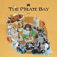 Reobrix 66012 MOC 2960PCS Piate Ship The Skull Pirate Island Bay Kit juguetes Building Block Brick Classic Movie Model Toys