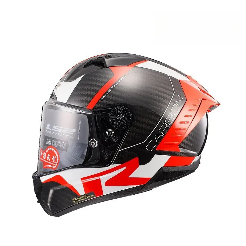 LS2 casco integrale in fibra di carbonio, casco da moto, casco da corsa antiappannamento per sport motoristici ls2 casco moto ls2