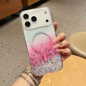 เคสโทรศัพท์มือถือมีกากเพชรแบบแม่เหล็กสำหรับ iPhone 14 15 16 17 PRO <span class=keywords><strong>MAX</strong></span> Star แบบใส - Product Image 3