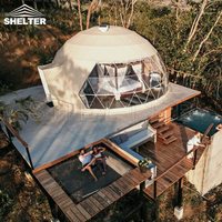 Dôme géodésique de luxe Dôme igloo de tente résistant à l'hiver pour le glamping en plein air