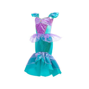 BAIGE azul púrpura vestido de sirena mangas voladoras <span class=keywords><strong>Ariel</strong></span> Fishtail Cosplay vestido para niñas pequeña sirena disfraz vestido para niños - Product Image 2