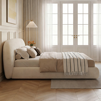 Lit de rangement de luxe moderne et lit moelleux avec design rembourré en tissu écologique pour mobilier de chambre à coucher