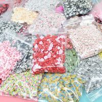 Mu'wu 10G Nouvelles tranches de pâte polymère souple écologiques à motifs de dessins animés, accessoires DIY pour slime, boue cristalline, garniture moelleuse et autocollants d'art pour ongles