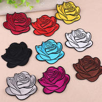 Patchs brodés en forme de rose, 9 couleurs, broderie complète, patch décoratif pour vêtements, vestes, jeans, sacs, bricolage