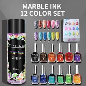 Nuevo producto Gel de tinta de mármol de neón para pintar Gel Soak Off Esmalte de uñas Gel de tintas de flores