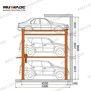 Ascenseur hydraulique de stationnement de triple empileur de voiture d'ascenseur de stockage de voiture de stockage de véhicule de niveau de quatre poteaux 3 - Product Image 5