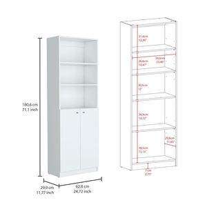 Juego de Librerías de Cedro de 2 Piezas para Sala de Estar con 6 Estantes, Diseño Moderno y Contemporáneo, Muebles para el Hogar Independientes - Product Image 5