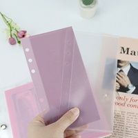 Top Vente Feuilles Mobiles A5 A6 A7 Sans-onglet Zipless Côté En Plastique Rembourrage Classeur Poche D'argent De Poche Dossier Personnalisé Enveloppe Givrée