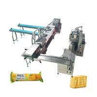 Machine automatique de fabrication de biscuits contrôlée par PLC Skywin, remplissage de crème, collage, emballage, étiquetage, sacs, film plastique, feuille d'aluminium 220V/380V