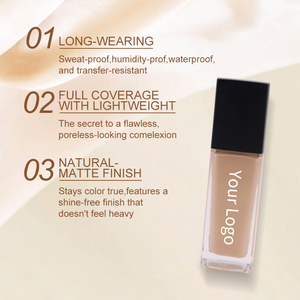 Tùy Chỉnh Chai Thủy Tinh 30Ml Kem Che Khuyết Điểm Tự Nhiên Nền Tảng Bảo Hiểm Đầy Đủ Vẻ Đẹp Nền Tảng Chất Lỏng Nhãn Hiệu Riêng - Product Image 2