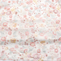 Tissu de velours à paillettes florales multicolores en tricot brodé scintillant pour la maison Textiles Mode Maillots de bain Accessoires de mariage