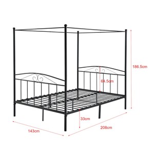 Большая черная металлическая рамка для кровати с навесом - Product Image 2